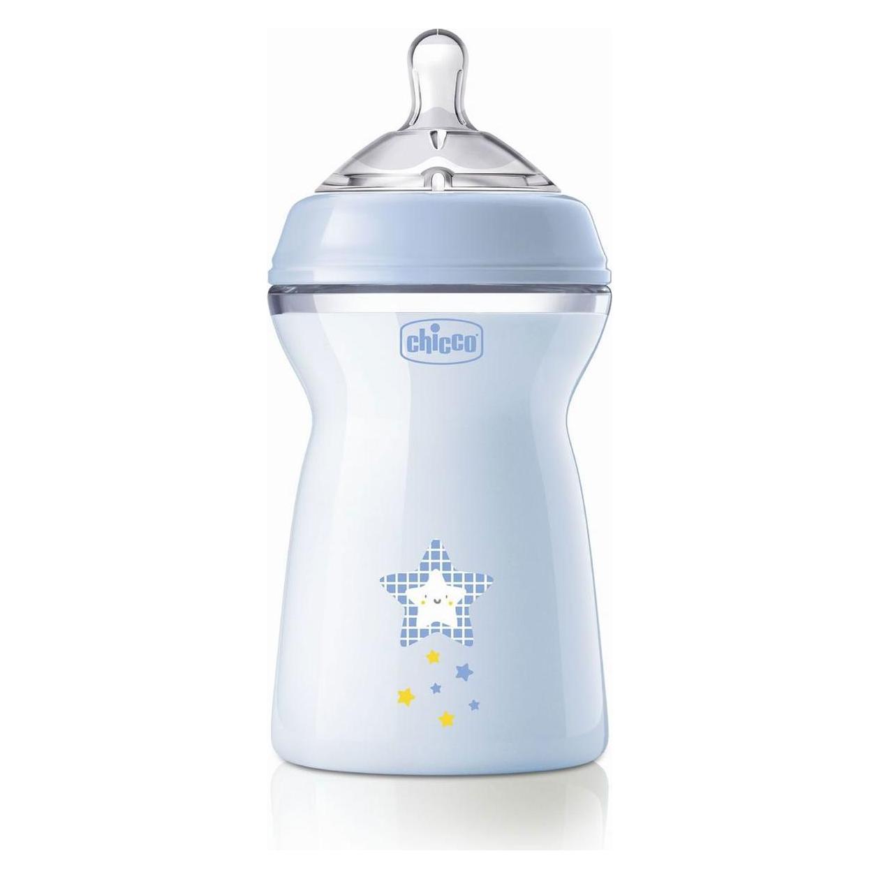 Chicco Babyfläschchen NATURAL FEELING PP Sauger Silikon schneller Fluss BLUE 6m+ (330 ml) (00081335200000)