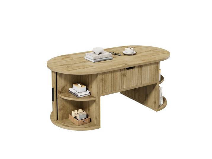 ANYSUN Couchtisch Höhenverstellbarer Kaffeetisch (mit Verstecktem Stauraum und Offene Ablage), fürs Wohnzimmer,Ideal für kleine Wohnungen und Homeoffices