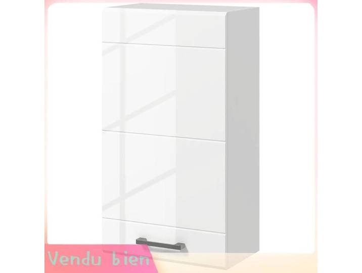 LIA Armoire murale salle bain 1 porte 3 niveaux blanc brillant 37x22 5x70cm