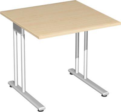 Schreibtisch PALENQUE, C-Fuß, Rechteck, B 800 x T 800 x H 720 mm, Ahorn