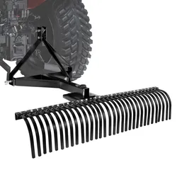 VEVOR Vertikutierer, 1525 mm Arbeitsbreite, Rasentraktor Rechen mit 32 robusten Stahlzinken, Traktor-kompatibler Dreipunkt-Gartenrechen, Rasenlüfter ideal für Bodenbearbeitung & Rasenpflege