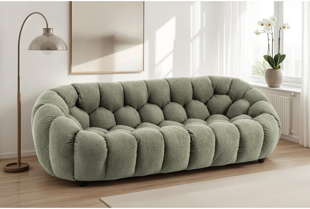 Metro Low-Profile Boucle Brosen Sofa Sage Green 3
