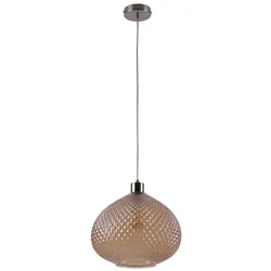 Pendelleuchte Hängelampe Deckenlampe Wohnzimmerlampe Metall Glas Braun