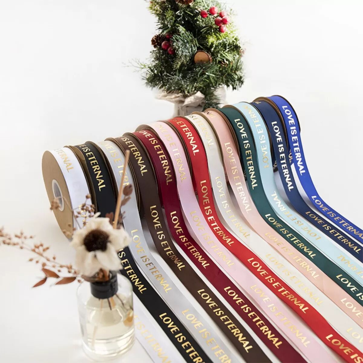 INF Goldfolien-Strukturband 4er-Set - 2,5cm x 27m, Blumenschmuck, Geschenkverpackung, Hochzeitsdeko Schwarz
