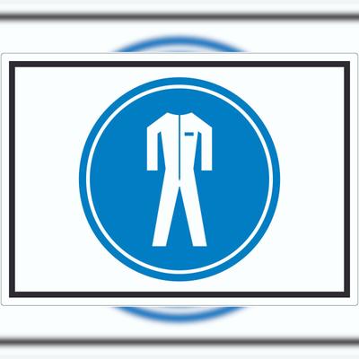 HB-Druck Schutzkleidung tragen Symbol Aufkleber A8 (52x74mm)