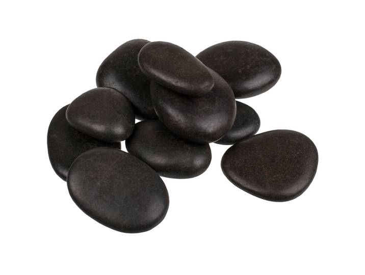 Hot Stone Massage-Steine, 9 Stück, schwarz