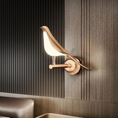 Friendly Fresh Finds Modern LED Wall Lamp Rose Gold Bird Wall Sconce Nordic Acrylic Decorative Light bird 3 color Light