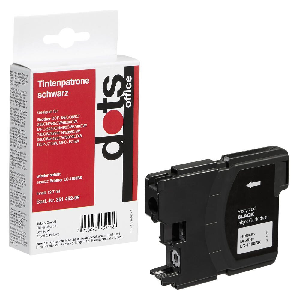 dots Druckerpatrone kompatibel zu brother LC-1100BK schwarz 1522,4801-DOTS