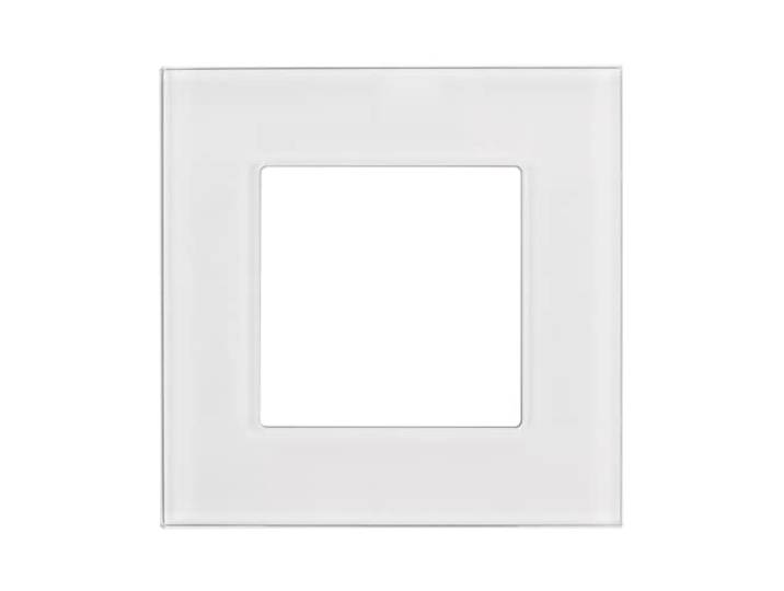 Maclean MCE730B Glazen framepaneel 86 x 86 mm voor stopcontact Modulaire wandcontactdoos Inbouwdoos Inbouwmontage Zwart (Wit)