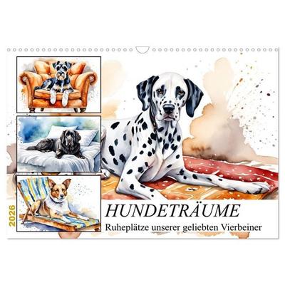 Hundeträume (Wandkalender 2026 DIN A3 quer), CALVENDO Monatskalender
