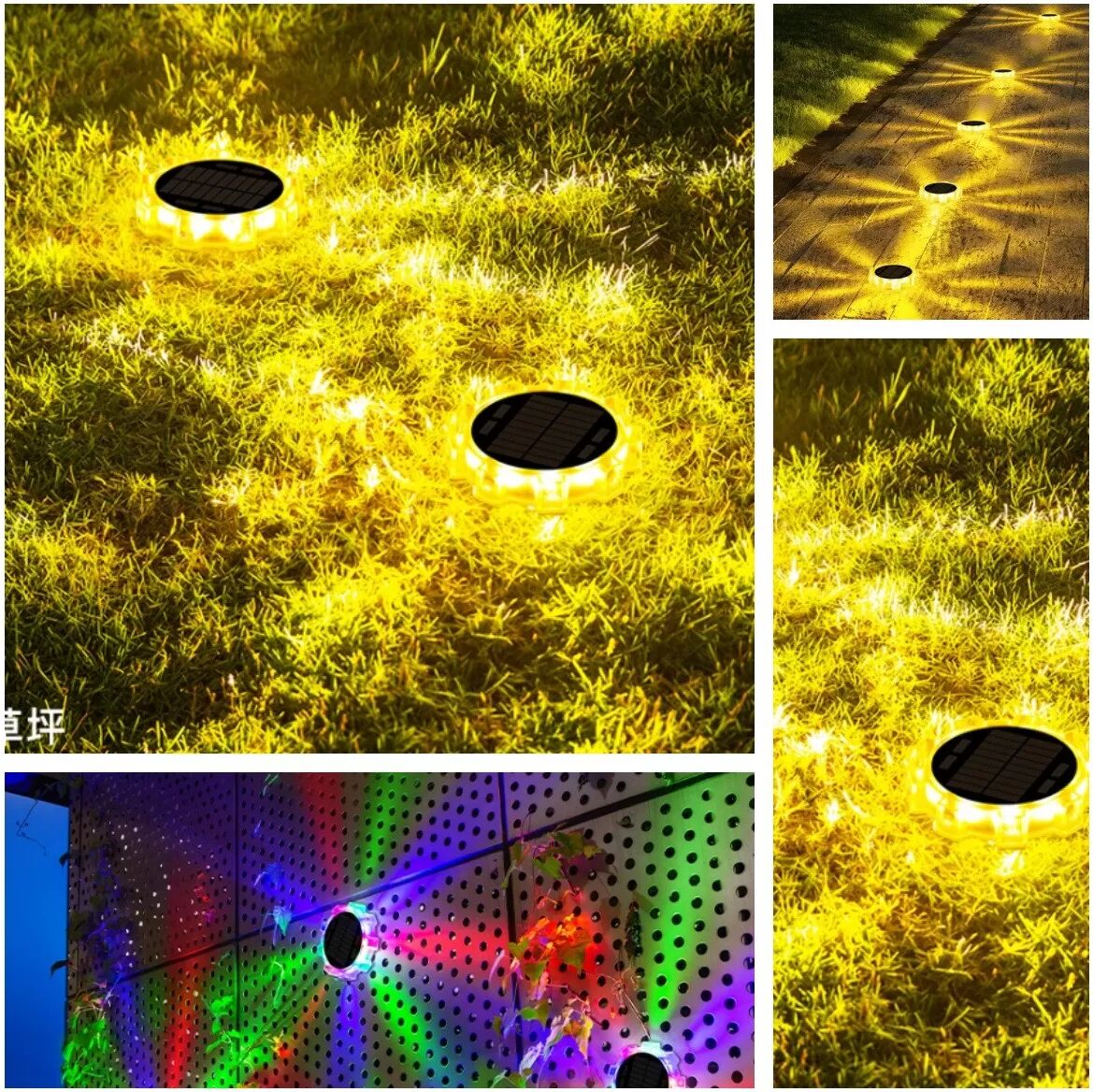 INF Lampe Murale Décorative LED Solaire - Blanche, Contrôle Intelligent de la Lumière