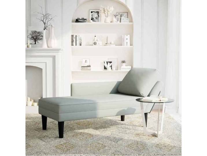 CHEZ JILI* Fauteuil long - RUIGOU - Single Canapé de repos et coussin - RUIGOU - Single Canapé de repos et accoudoir droit gris clai