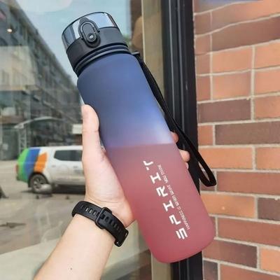 Uplifted Goods Large Capacity Sports Water Bottle With Motivational Markings For Travel Gym And Outdoor Use blue Red 33.8 Oz.