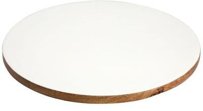 Gibson Home 14 Inch Wood Lazy Susan Serving Board in White