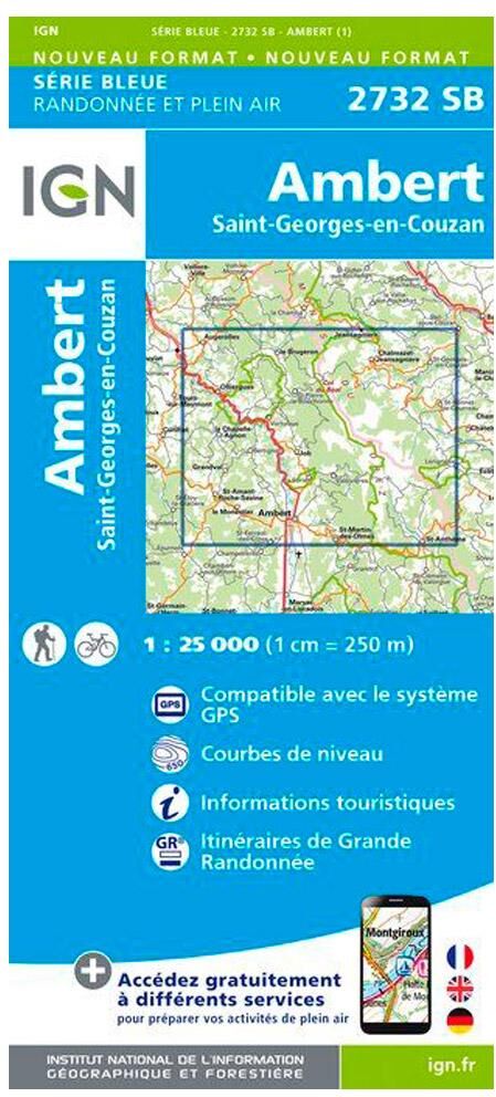 IGN  - 2732SB Ambert, Saint-Georges-en-Couzan - Carte