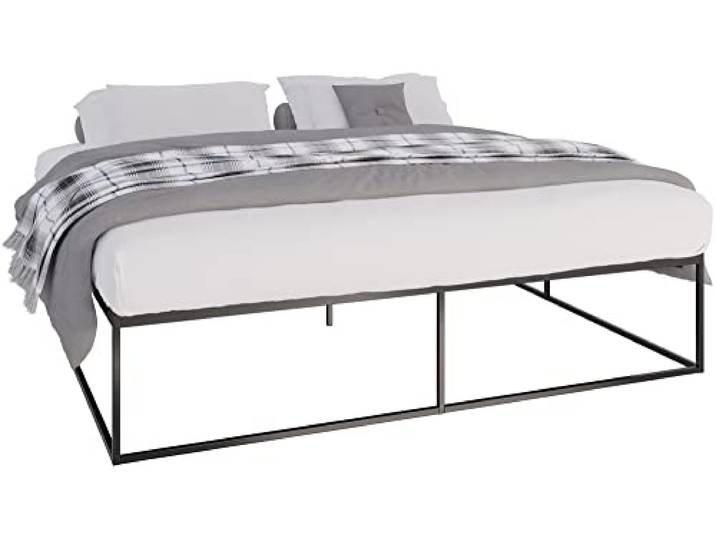 CLP Metallbett Scala Mit Lattenrost I Modernes Bett Mit Stabilem Gestell, Farbe: schwarz, Größe: 200x200x46 cm