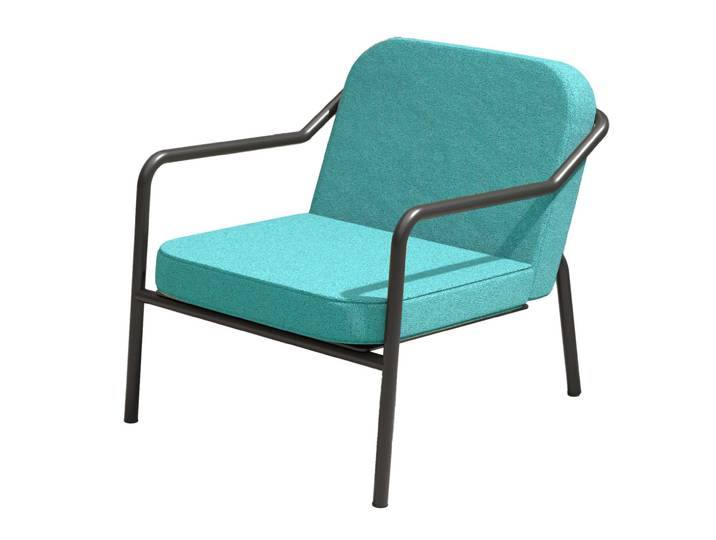 Fauteuil d'accueil Medso ''M'' en tissu Bleu - pieds métal Noir