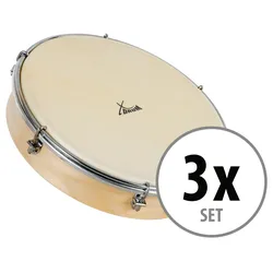 XDrum HTM-12S 12" Handtrommel mit Natur-Fell 3x Set