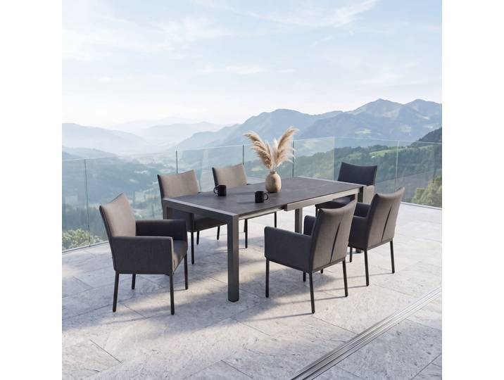 STERN Gartenmöbel-Set 7tlg. STANDARD Ausziehtisch mit Clemento