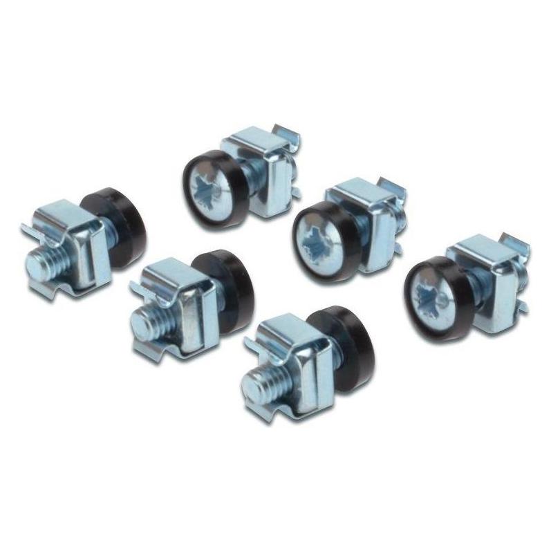PremiumCord Rack-Montagesatz, 4x M6-Schraube, 4x Mutter, 4x Kunststoff-Unterlegscheibe (ZZ-SCREW01) (ZZ-SCREW01)
