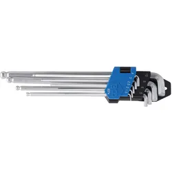 BGS Winkelschlüssel-Satz extra lang + extra kurz Innensechskant/Innensechskant mit Kugelkopf 1,5 - 10 mm 9tlg. - 9374