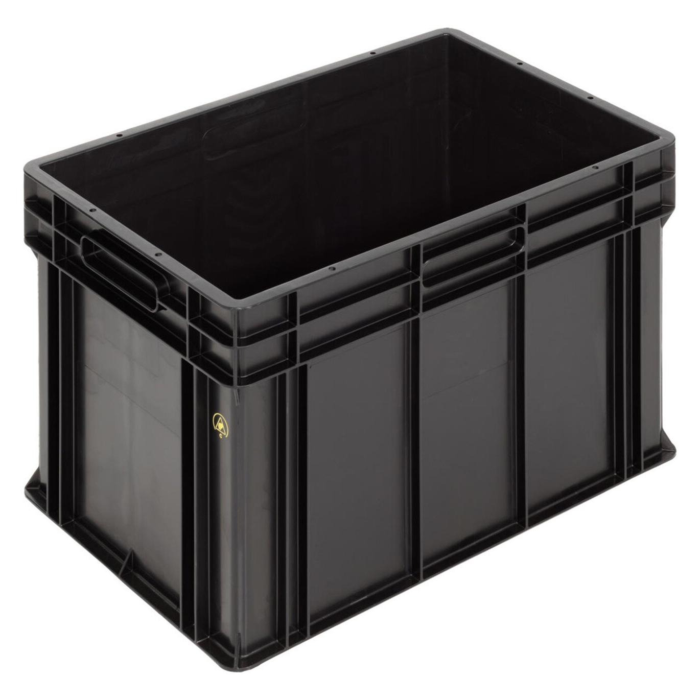 WEZ ESD Behälter BL, Griffleisten, schwarz, 600 x 400 x 412 mm (1004529)