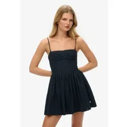 Superdry für Damen. W8012023A Broderie Cami Minikleid navy (S), Lässig, Baumwolle, Ärmellos / Hosenträger, Marine