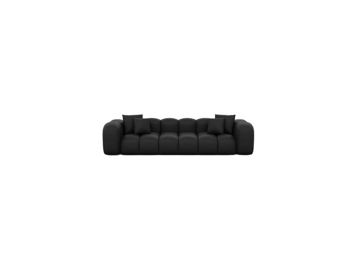 4-Sitzer Design Echtleder Sofa „Alba“ Echtleder Schwarz BLOOMINGLOFT Collection