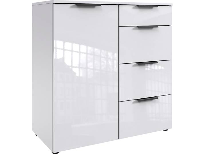 Kombikommode WIMEX level36 D by fresh to go , weiss (korpus weiß, front lack weiß), B:81cm H:84cm T:41cm, Holzwerkstoff, Sideboards, Kombikommode, mit lackierten Hochglanz Fronten, soft-close Funktion, 81cm breit