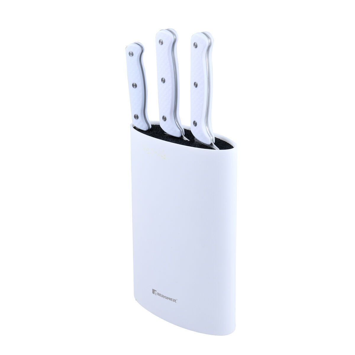 Bergner NATURALLY Messenset, wit, 4-delig met chefmes