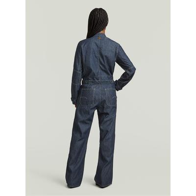 Jumpsuit G-STAR "Flight Long Sleeve Jumpsuit", Damen, Gr. M, Normalgrößen, rinsed, Obermaterial: 100% Baumwolle, Overalls Jumpsuit