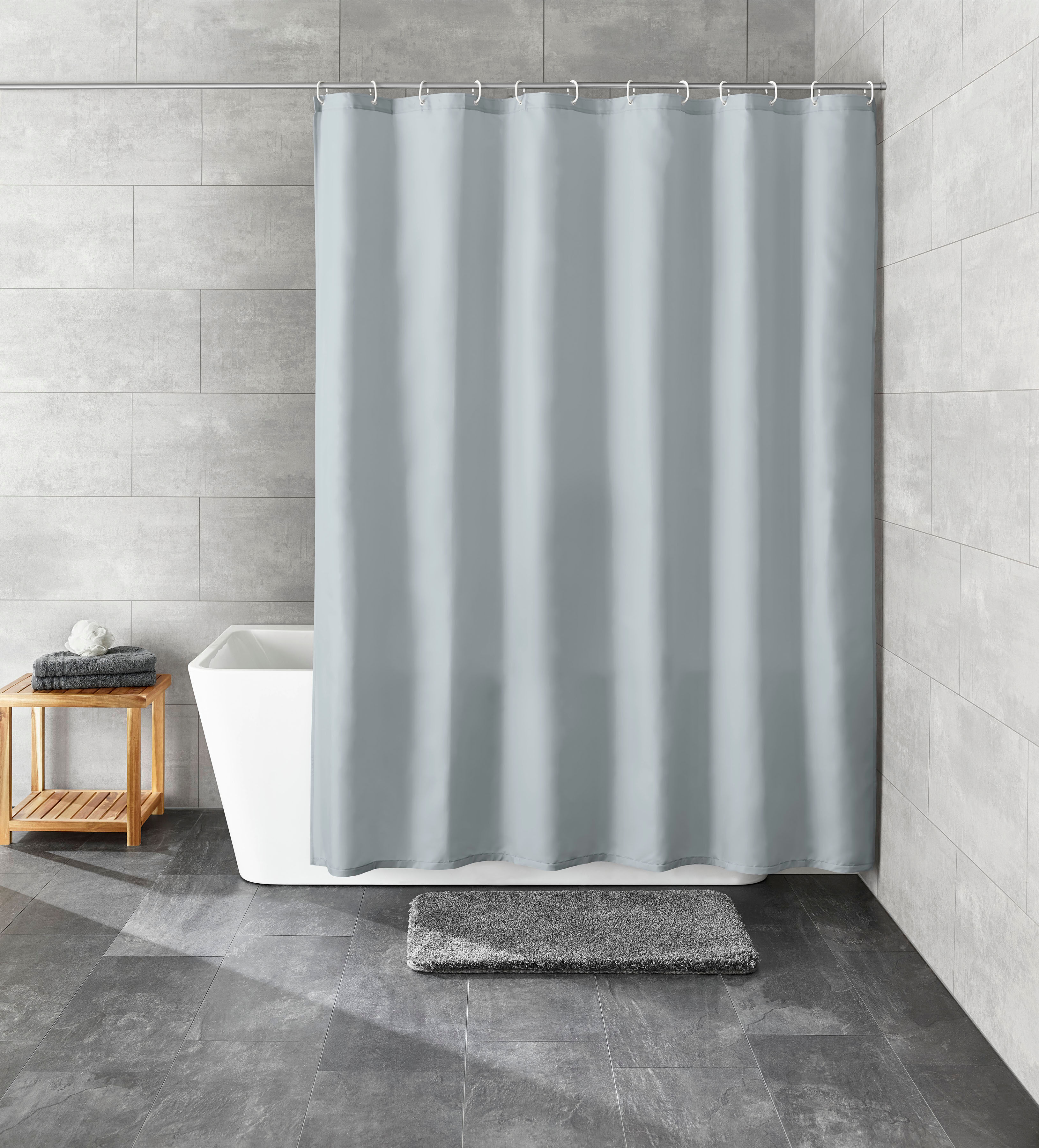Duschvorhang KLEINE WOLKE "Rica", grau, B:180cm H:200cm, Polyester, Duschvorhänge, Duschvorhang