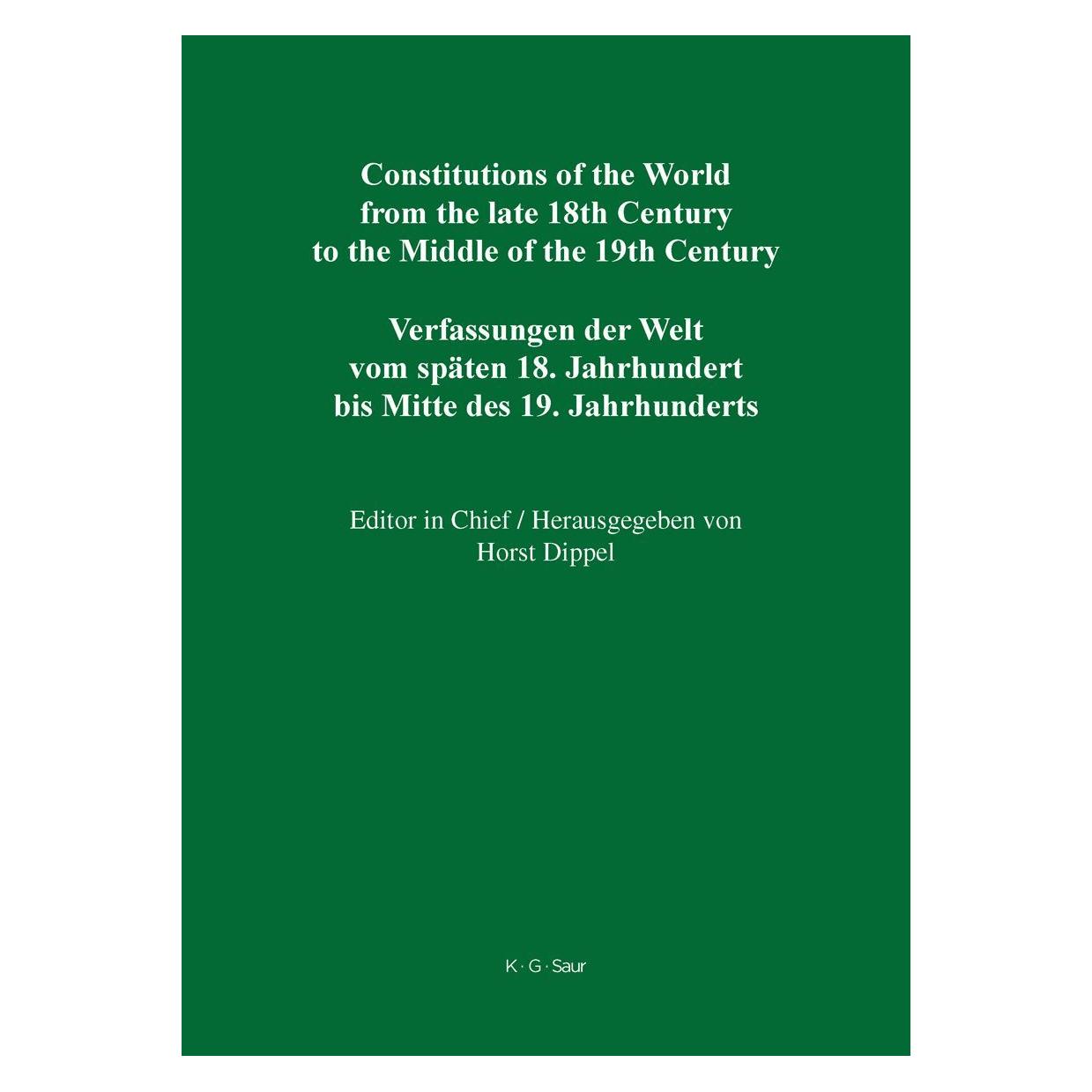 De Gruyter National Constitutions / State Constitu (Englisch, Hardcover, Horst Dippel) (67833968)