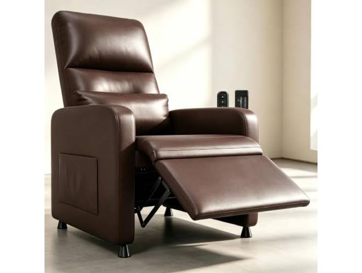 GarveeMore Elektrischer Relaxsessel Mit Massagefunktion & Heizung 360° Drehbarer Fernsehsessel aus PU-Leder, Ergonomischer Schlafsessel mit Memory-Funktion & USB