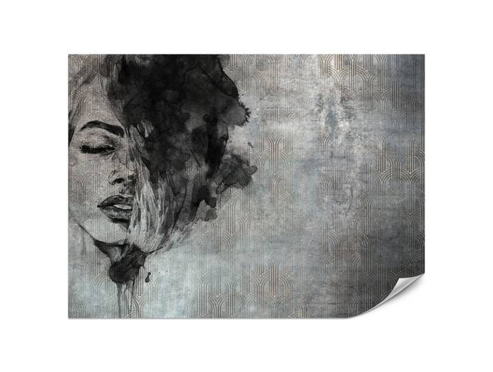FOTOTAPETE für Wohnzimmer Abstrakte Frau Porträt Beton Ornament 200x140