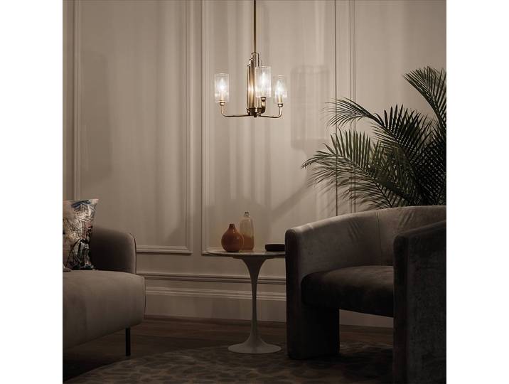 Quintiesse Kronleuchter Kimrose, dimmbar, bronze / altmessing, für Wohn- / Esszimmer, Metall