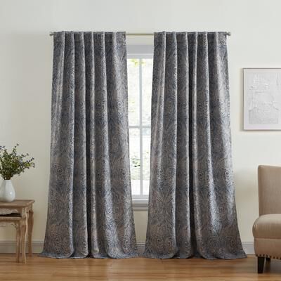 Threadmade Vittoria Paisley Printed Blackout Curtain Panel