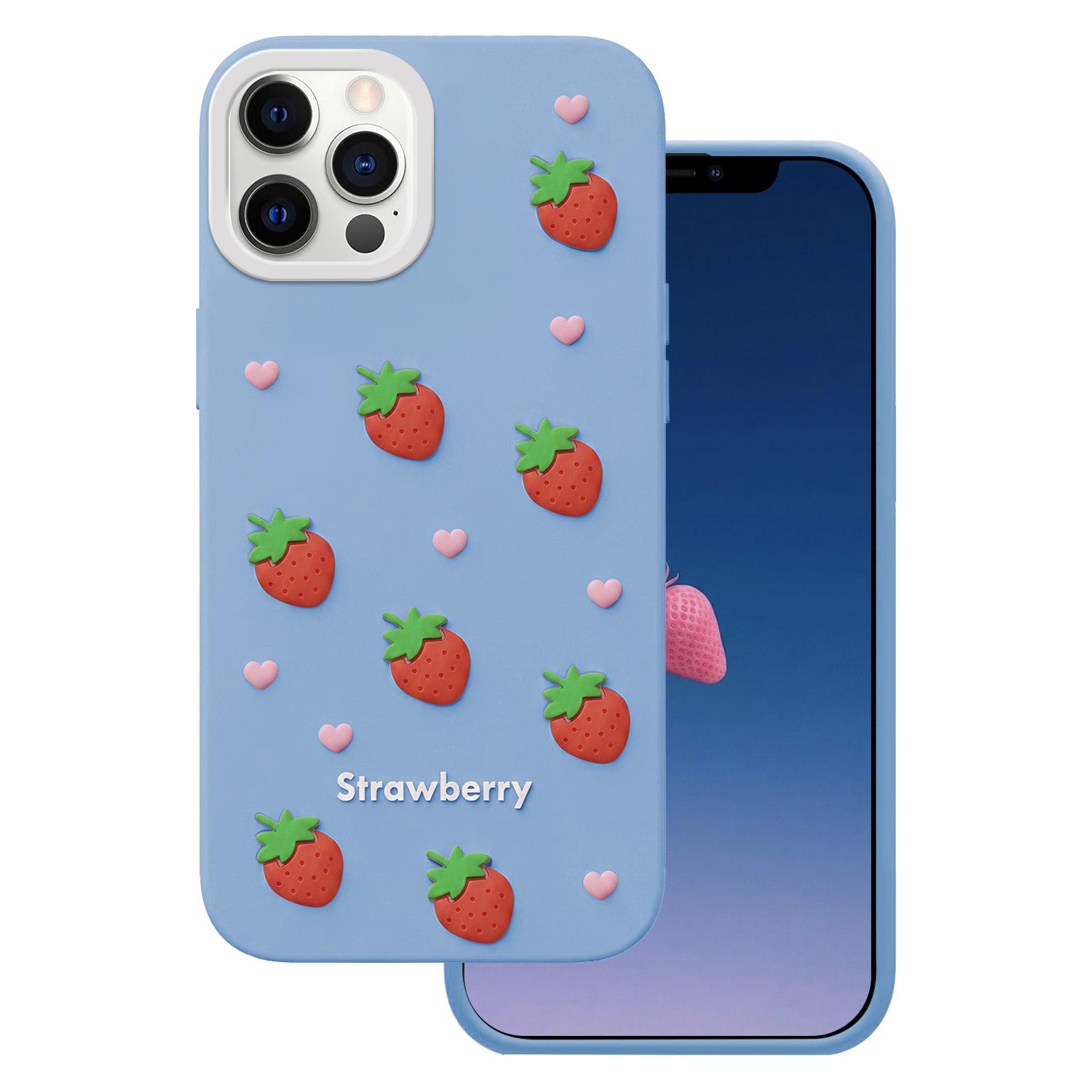 OEM Strawberry case for iPhone 12 / 12 Pro 6,1" blue (Apple iPhone 12, Apple iPhone 12 Pro) (GSM276090)