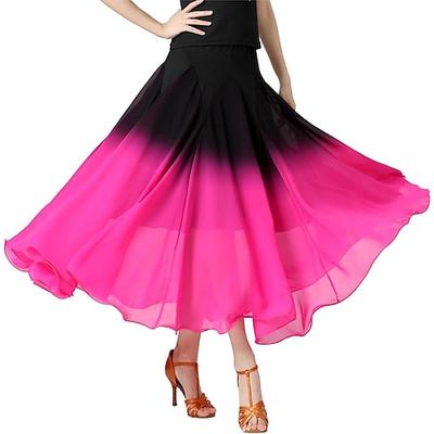 Damen Ballsaal Tanz Swing Rock Tanzperformance Rock Farbverlauf Modern Dance Langer Rock