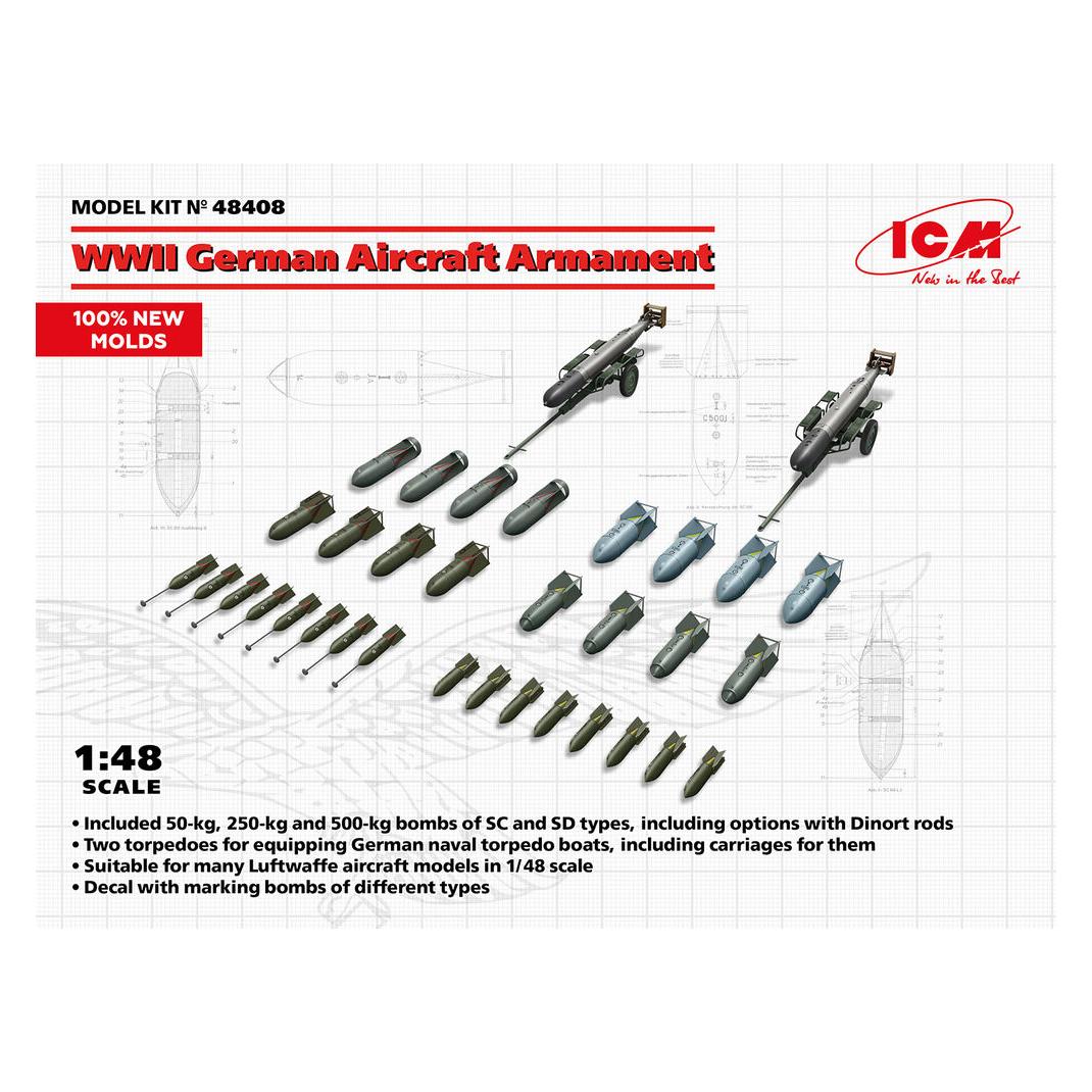 ICM WWII German Aircraft Armament (100% new molds) (48408)