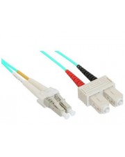 InLine Patch-Kabel SC multi-mode M bis LC Multi-Mode M 35 m Glasfaser 50/125 Mikrometer OM3 halogenfrei (88635O)