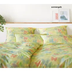 Elegante Bettwäsche Lucid - 155x220 cm + 40x80 cm	sonnengelb