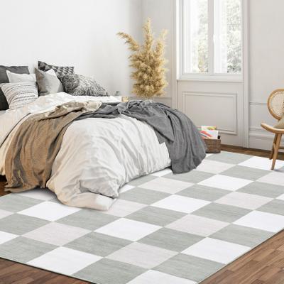 Garvee Soft Modern Checkered Checkerboard Area Rug