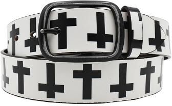 LightInthebox Men's Belt Automatic Buckle Quick-Release Dermis Alloy Durable Adjustable Cross Black White Outdoor Daily Waist Belt