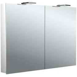 Lichtspiegelschrank flat II LED-Leuchte, Aufputz, mit Waschtischbeleuchtung, 2 Tür, 1000mm