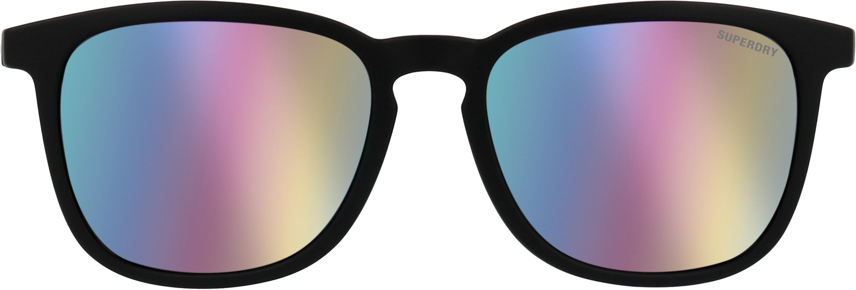 Sonnenbrille SUPERDRY "Modell 996087", Herren, schwarz, matt, Sonnenbrillen Sonnenbrille, Vollrand, verspiegelte Gläser, Markenlogo am Bügel