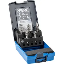 PFERD TOOLS Hartmetall Hochleistungsfrässtift Set STEEL 5-tlg. Schaft-Ø 6 mm für Stahl - 21901812