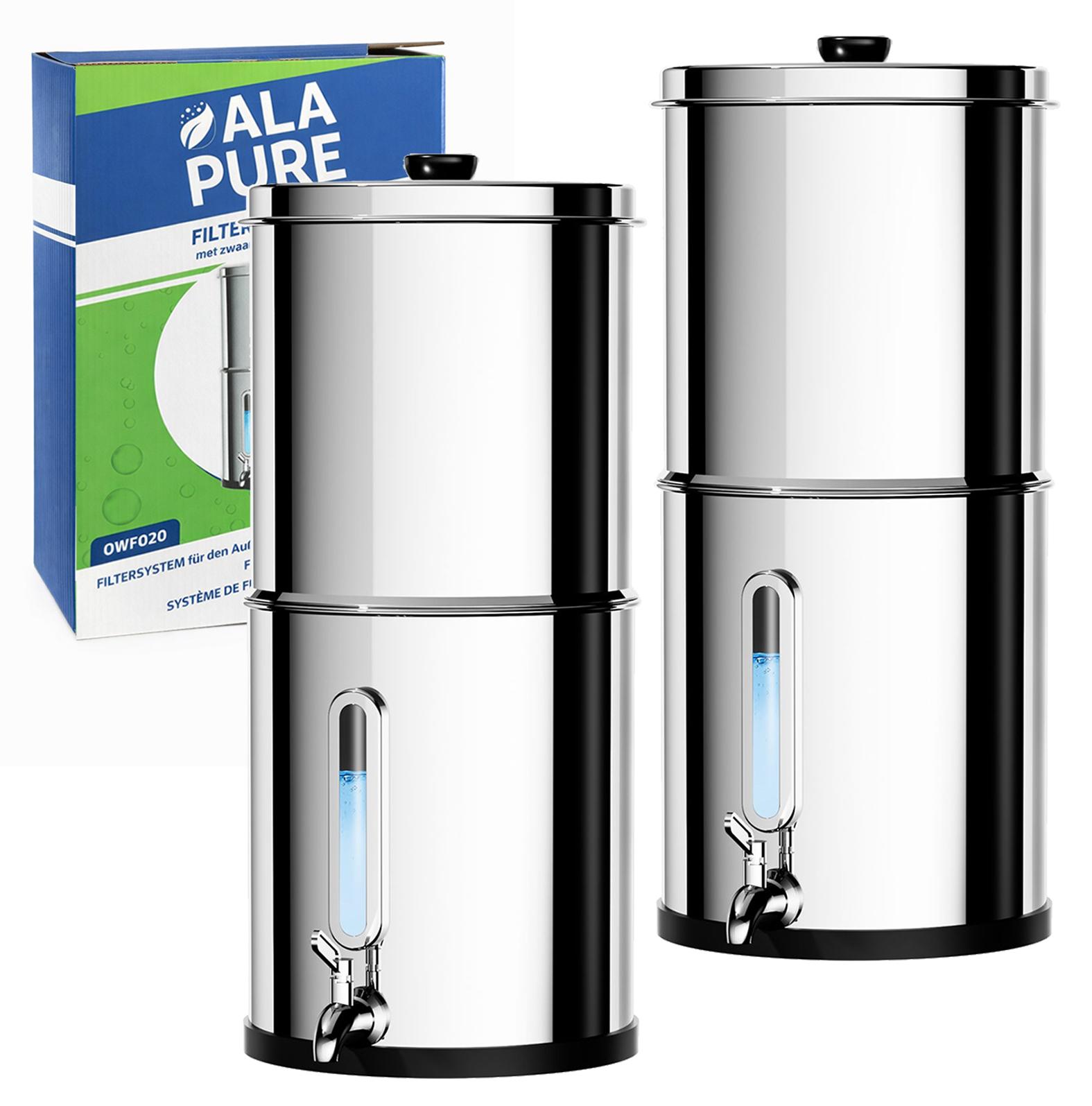 2x Alapure OWF020 identisch mit Berkey Big Edelstahl 8,5 Liter