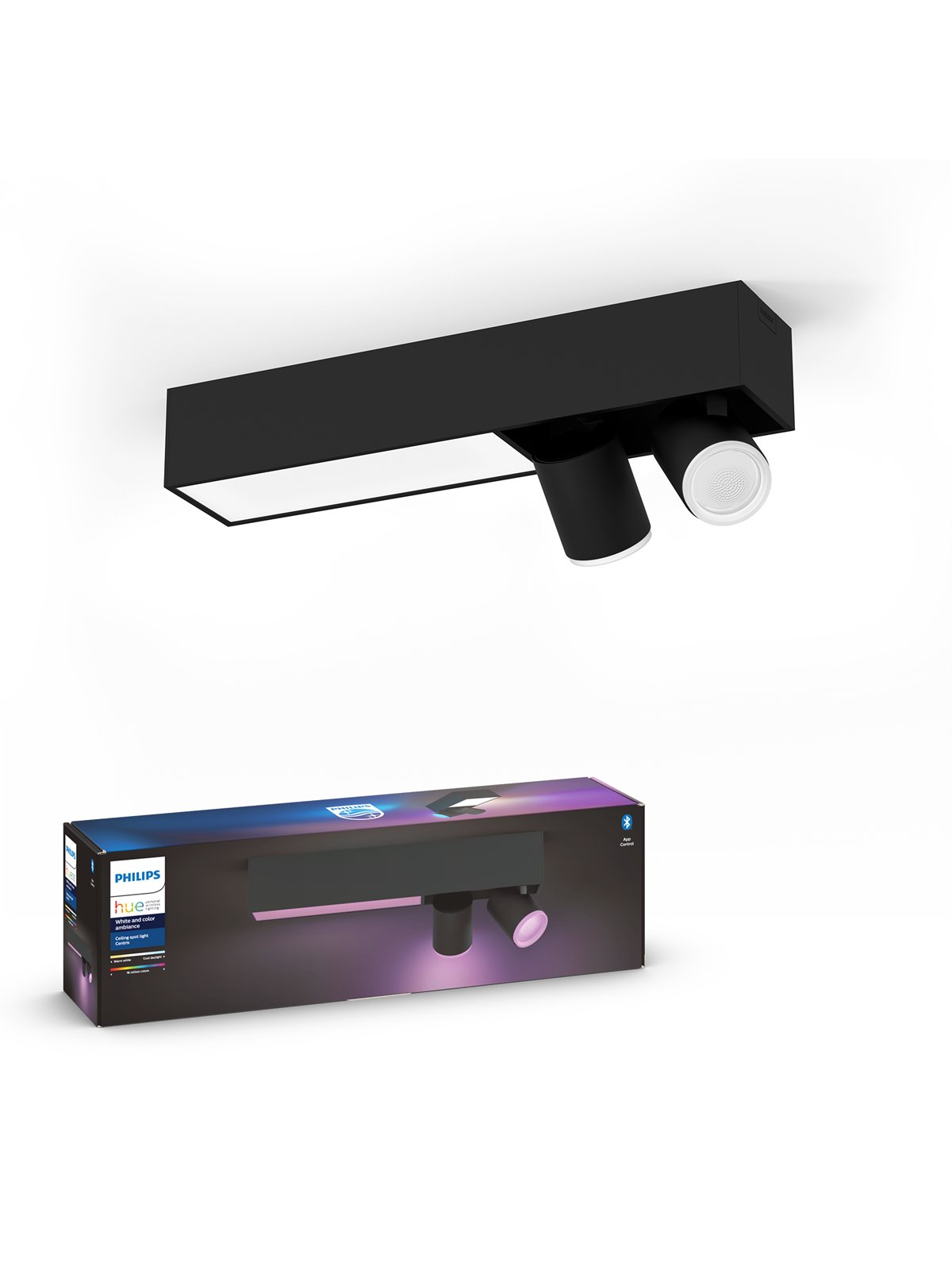 Philips Hue Centris 2-er Spots 5.7W - schwarz