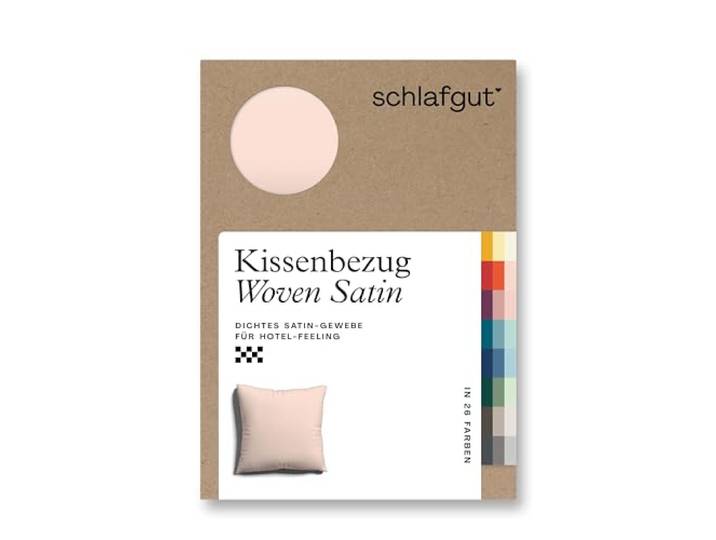 schlafgut Woven Satin Kissenbezug 40x40cm Red Light, Hotelqualität seidig
